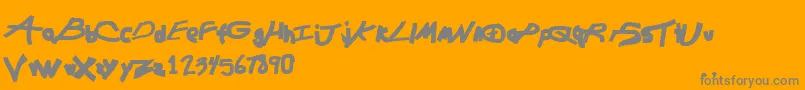 ChunkmuffinHeavy-Schriftart – Graue Schriften auf orangefarbenem Hintergrund