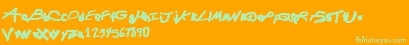 フォントChunkmuffinHeavy – オレンジの背景に緑のフォント