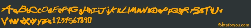 フォントChunkmuffinHeavy – 黒い背景にオレンジの文字