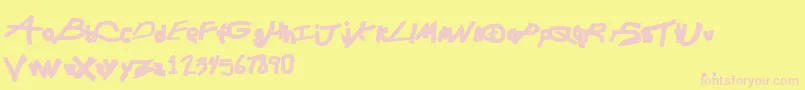 ChunkmuffinHeavy Font – Pink Fonts on Yellow Background