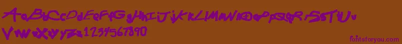 ChunkmuffinHeavy Font – Purple Fonts on Brown Background