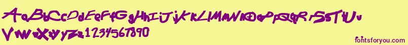 ChunkmuffinHeavy Font – Purple Fonts on Yellow Background