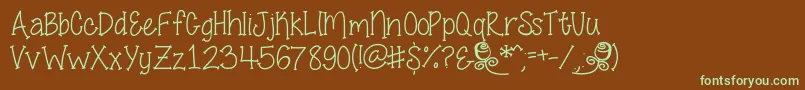 SmellTheRoses Font – Green Fonts on Brown Background