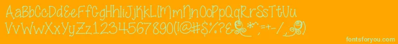 Шрифт SmellTheRoses – зелёные шрифты на оранжевом фоне