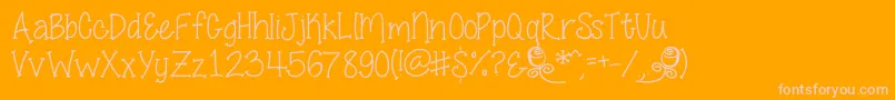 SmellTheRoses-fontti – vaaleanpunaiset fontit oranssilla taustalla