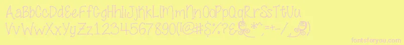 SmellTheRoses Font – Pink Fonts on Yellow Background