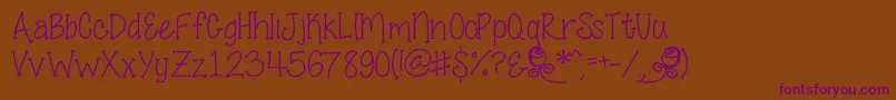 SmellTheRoses Font – Purple Fonts on Brown Background
