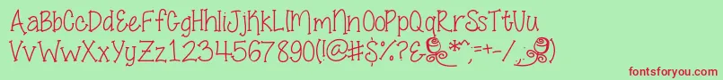 SmellTheRoses Font – Red Fonts on Green Background