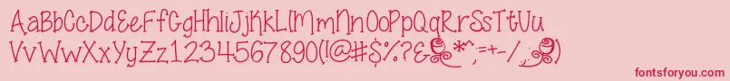 フォントSmellTheRoses – ピンクの背景に赤い文字