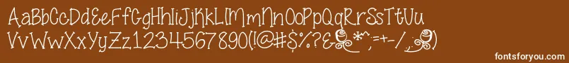 SmellTheRoses Font – White Fonts on Brown Background