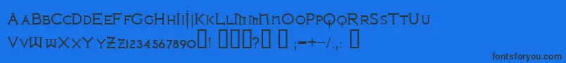 IronLeague-Schriftart – Schwarze Schriften auf blauem Hintergrund