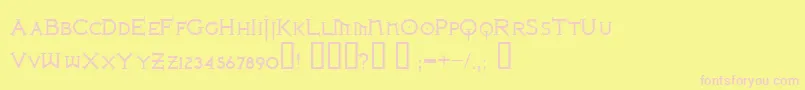 IronLeague-fontti – vaaleanpunaiset fontit keltaisella taustalla