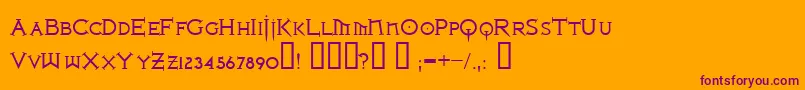 IronLeague-Schriftart – Violette Schriften auf orangefarbenem Hintergrund