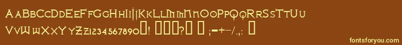 IronLeague-fontti – keltaiset fontit ruskealla taustalla