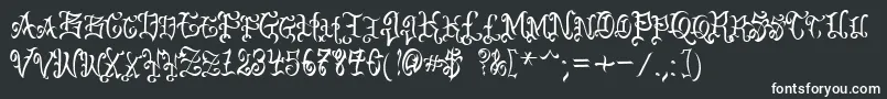 フォントVtcBadenglischone – 黒い背景に白い文字