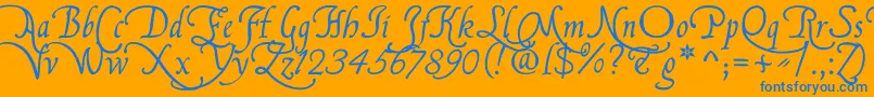 FranciscoLucasBriosaRegular Font – Blue Fonts on Orange Background