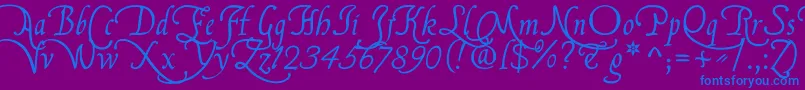 Weitere Informationen zur FranciscoLucasBriosaRegular-Schriftart FranciscoLucasBriosaRegular-Schriftart – Blaue Schriften auf violettem Hintergrund