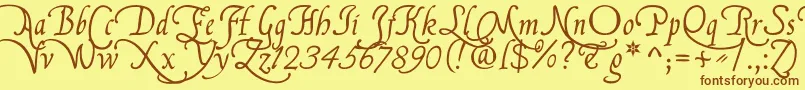 FranciscoLucasBriosaRegular Font – Brown Fonts on Yellow Background