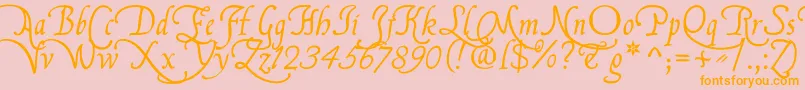 FranciscoLucasBriosaRegular-Schriftart – Orangefarbene Schriften auf rosa Hintergrund