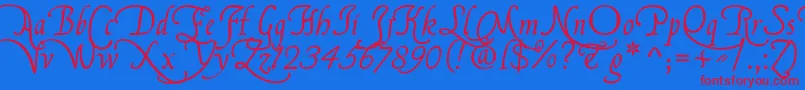FranciscoLucasBriosaRegular Font – Red Fonts on Blue Background