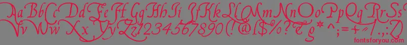 FranciscoLucasBriosaRegular-Schriftart – Rote Schriften auf grauem Hintergrund