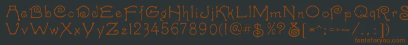 Caprice-fontti – ruskeat fontit mustalla taustalla