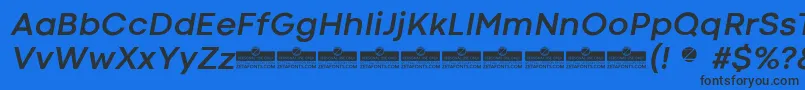 Шрифт CodecColdBoldItalicTrial – чёрные шрифты на синем фоне