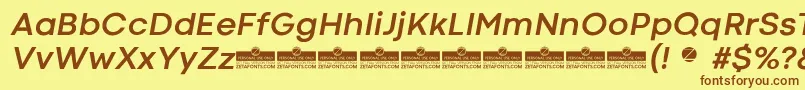 CodecColdBoldItalicTrial Font – Brown Fonts on Yellow Background