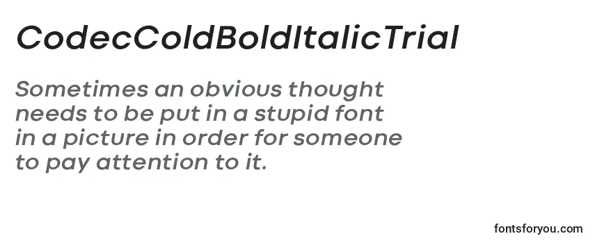 CodecColdBoldItalicTrial Font