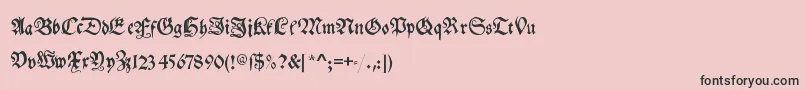 フォントMyelectronicschwabach – ピンクの背景に黒い文字