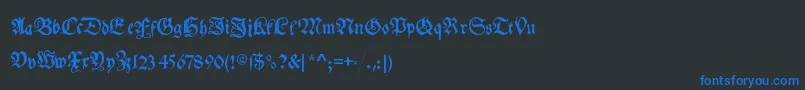 Шрифт Myelectronicschwabach – синие шрифты на чёрном фоне