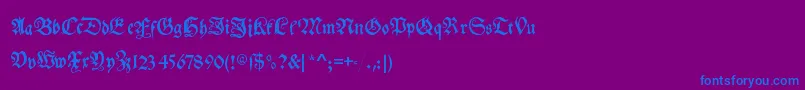 Myelectronicschwabach-Schriftart – Blaue Schriften auf violettem Hintergrund