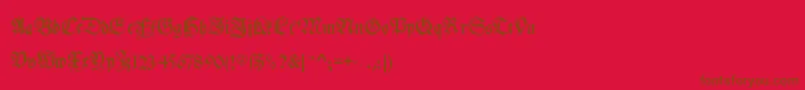 フォントMyelectronicschwabach – 赤い背景に茶色の文字