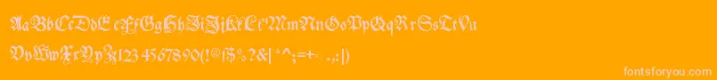 Myelectronicschwabach-fontti – vaaleanpunaiset fontit oranssilla taustalla
