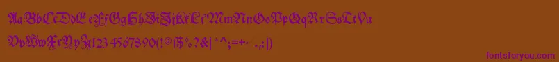 Myelectronicschwabach Font – Purple Fonts on Brown Background