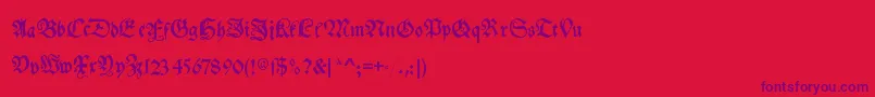 Myelectronicschwabach Font – Purple Fonts on Red Background