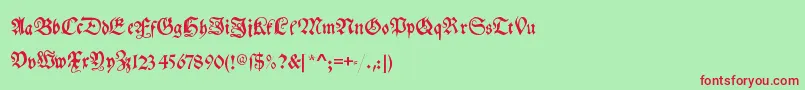 Myelectronicschwabach Font – Red Fonts on Green Background