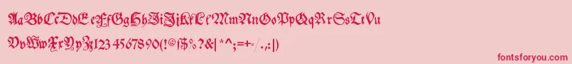Myelectronicschwabach Font – Red Fonts on Pink Background