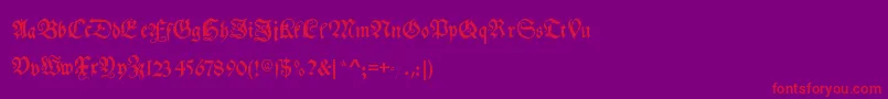 Myelectronicschwabach Font – Red Fonts on Purple Background