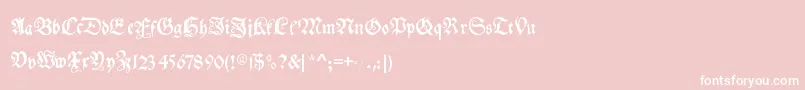 フォントMyelectronicschwabach – ピンクの背景に白い文字