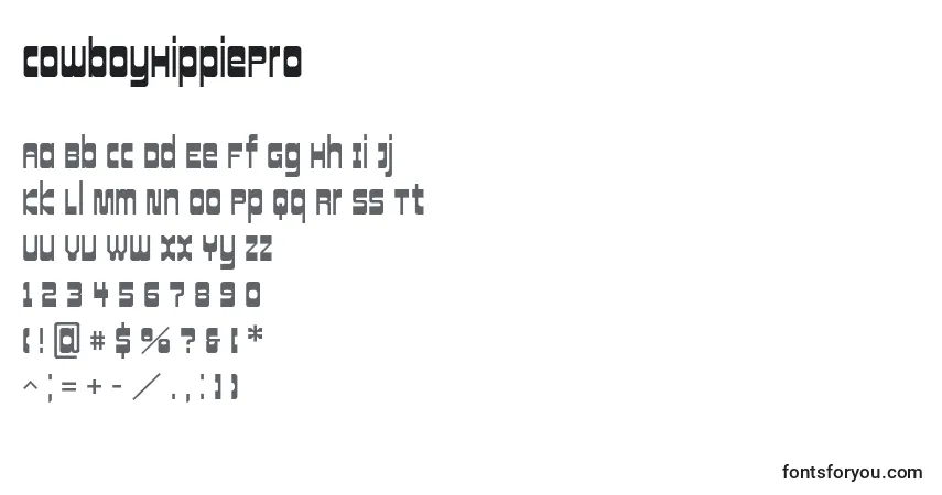Шрифт CowboyHippiePro – алфавит, цифры, специальные символы