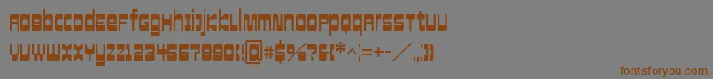 フォントCowboyHippiePro – 茶色の文字が灰色の背景にあります。