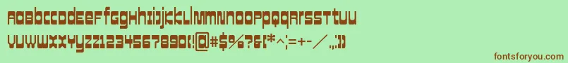 フォントCowboyHippiePro – 緑の背景に茶色のフォント