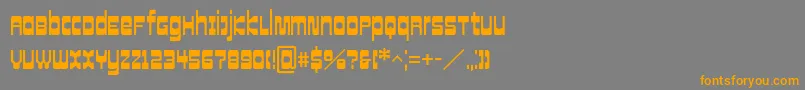 フォントCowboyHippiePro – オレンジの文字は灰色の背景にあります。