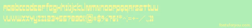 フォントCowboyHippiePro – 黄色の文字が緑の背景にあります