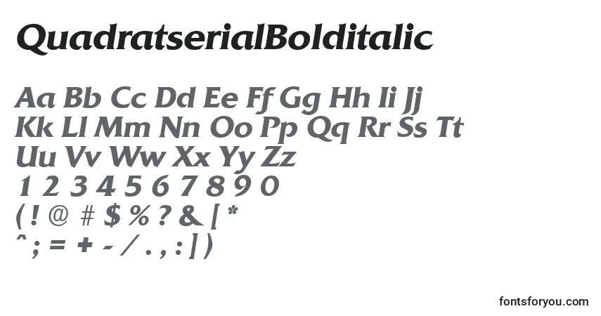 characters of quadratserialbolditalic font, letter of quadratserialbolditalic font, alphabet of  quadratserialbolditalic font