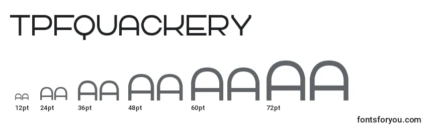 sizes of tpfquackery font, tpfquackery sizes