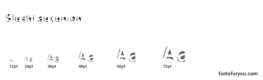 sizes of slushfauxunion font, slushfauxunion sizes