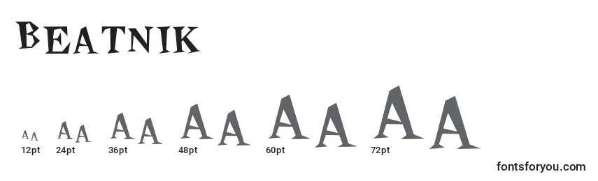 sizes of beatnik font, beatnik sizes