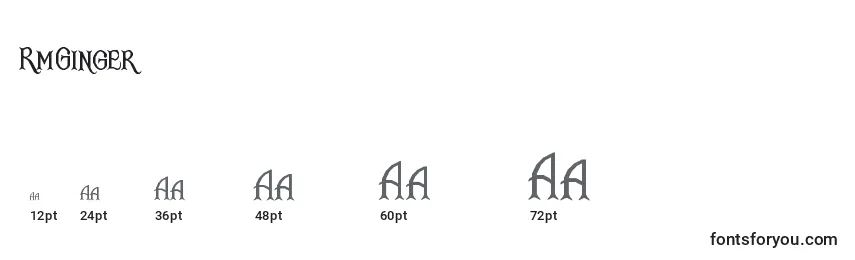 sizes of rmginger font, rmginger sizes